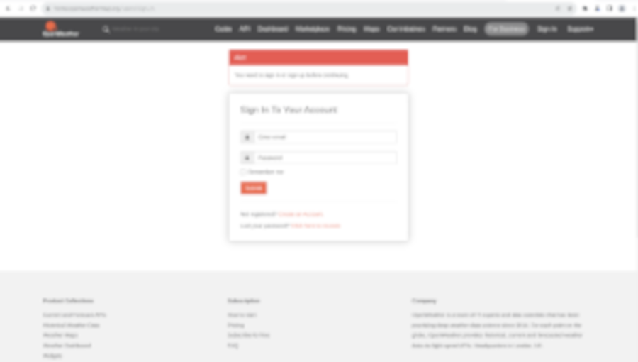 OpenWeatherMap SignUp Image